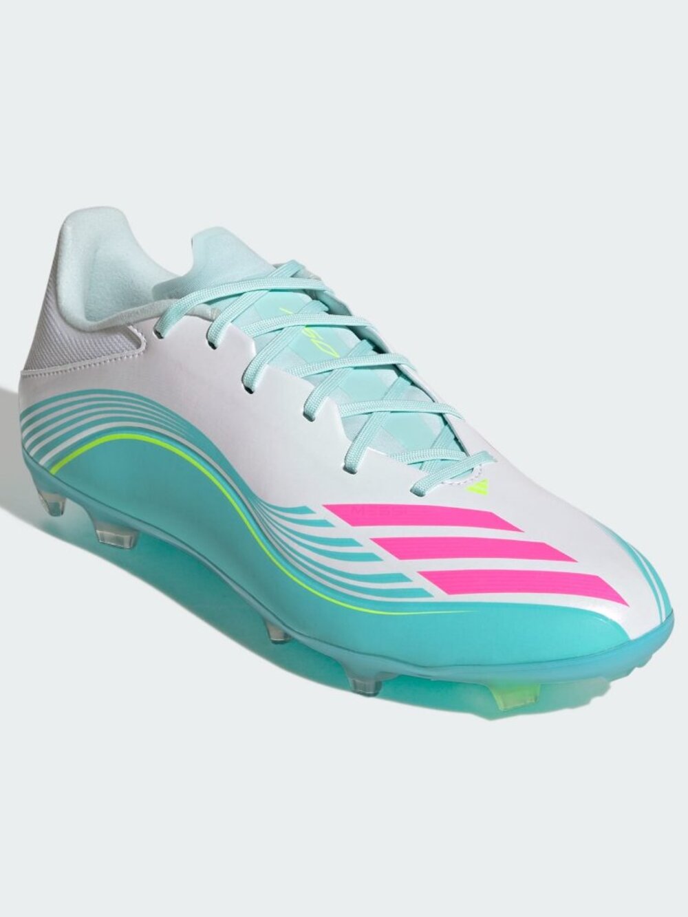 Adidas F50 Messi League FG/MG Soccer Cleats White Pink JQ0954 Men's SZ 11